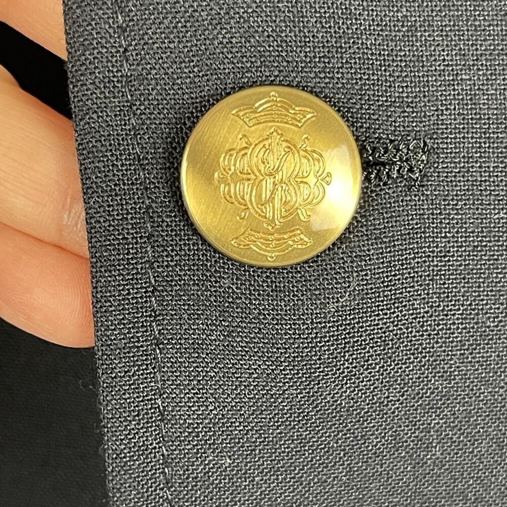 Vintage Bill Blass Blazer Sport Coat Men 40R Black Gold Button Classic Career - Picture 9 of 16